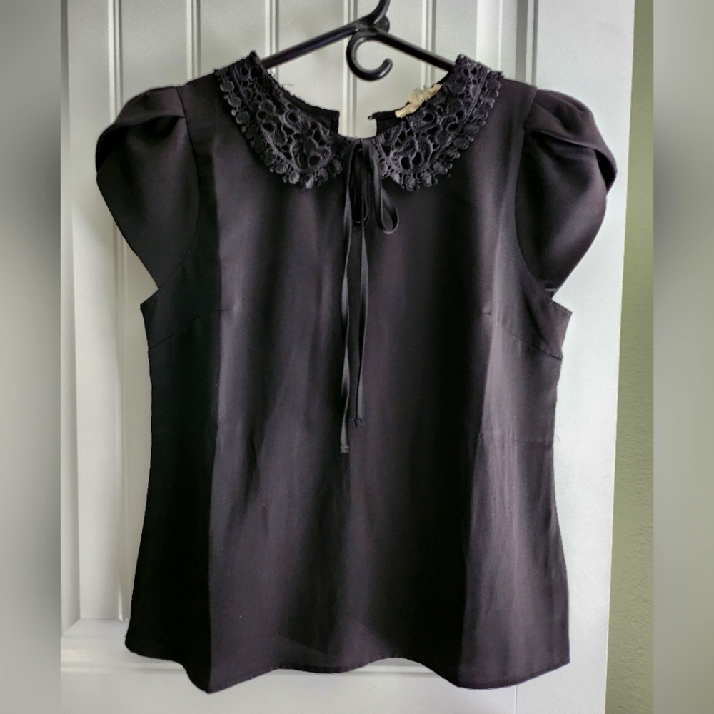 Sheer black blouse Size M